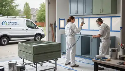 Cabinet painting in Bakersfield, CA for durable kitchen finishes by Bakersfield Paint Pros