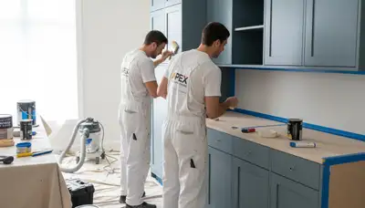 Cabinet painting in Bakersfield, CA for durable kitchen finishes by Bakersfield Paint Pros
