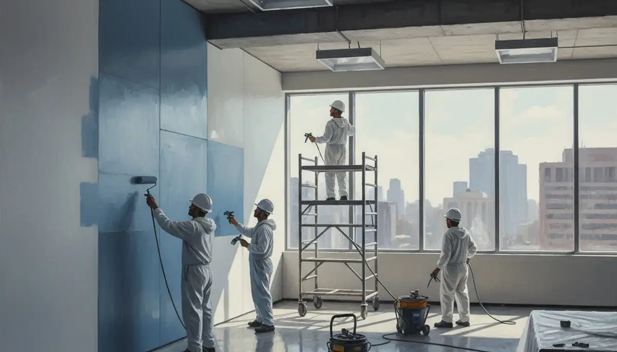 Commercial painting crew serving Bakersfield, CA with durable exterior coatings for business properties