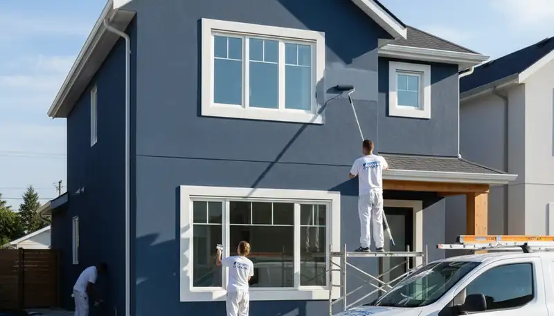 Bakersfield, CA painters applying durable house paint for heat and sun protection