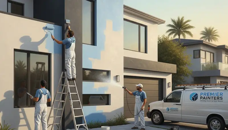 Bakersfield, CA painters applying durable house paint for heat and sun protection