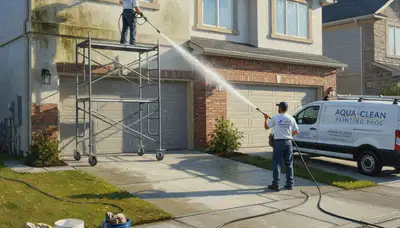 Pressure cleaning exterior in Bakersfield, CA by Bakersfield Paint Pros to remove dust and grime