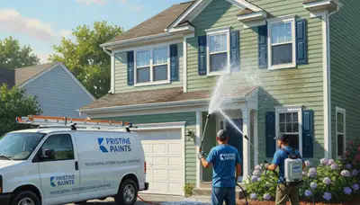 Vinyl siding pressure cleaning in Bakersfield, CA by Bakersfield Paint Pros to remove dust and grime