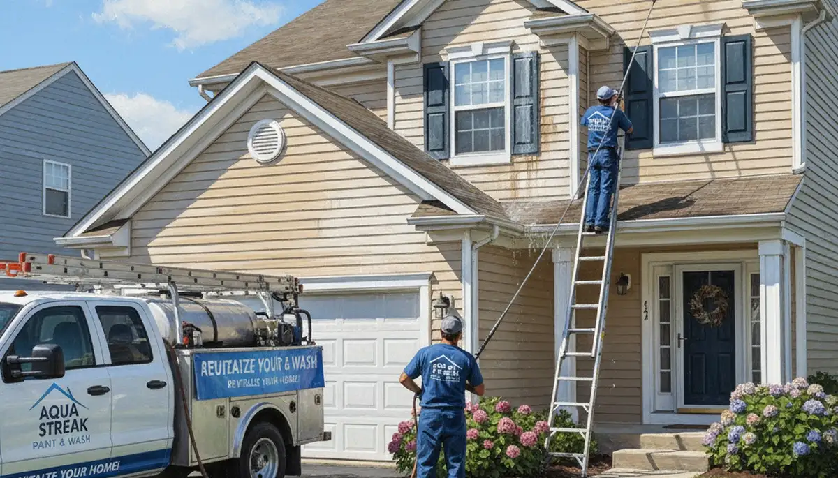 Vinyl siding pressure cleaning by Bakersfield Paint Pros in Bakersfield, CA