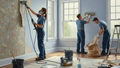 Bakersfield, CA wallpaper removal by painters preparing walls for a fresh finish